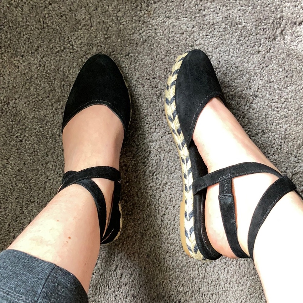 Coach black strappy espadrilles